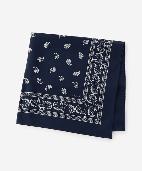 Bshop（ビショップ）の「Bleck | シルククレープ スカーフ ペイズリー UNISEX（バンダナ/スカーフ・レディース・ネイビー/ブラウン・ONE）」の3枚目の写真