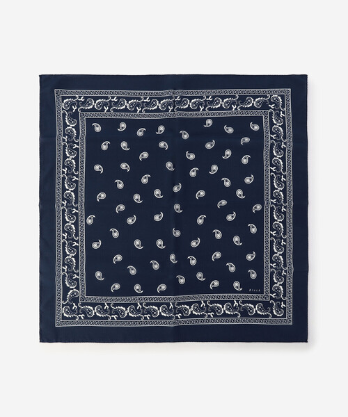 Bshop（ビショップ）の「Bleck | シルククレープ スカーフ ペイズリー UNISEX（バンダナ/スカーフ・レディース・ネイビー/ブラウン・ONE）」の5枚目の写真