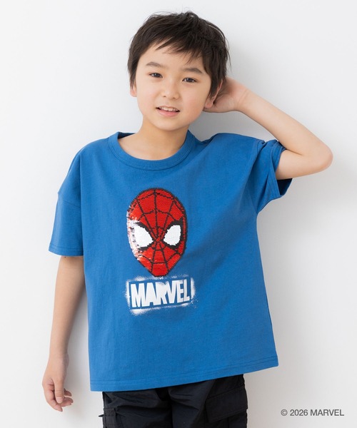 MARVEL（マーベル）の「〈スパイダーマン〉半袖Tシャツ（Tシャツ/カットソー・キッズ・チャコールグレー/ブルー/グレイッシュブルー/ホワイト・100cm/110cm/120cm/130cm/140cm）」の3枚目の写真