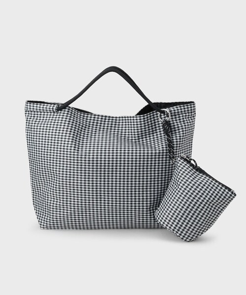 ESPERANZA（エスペランサ）の「ウォッシャーナイロンパッカブルトート（トートバッグ・レディース・チェック/ブラック/アイボリー/ピンク・FREE）」の17枚目の写真