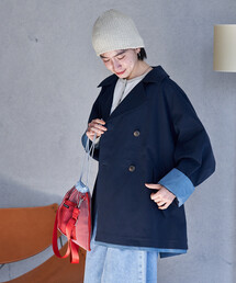 FREAK'S STORE | 配色 ショート トレンチコート/ミニ フレアコート/ハイネックショートコート/スプリングコート(トレンチコート)