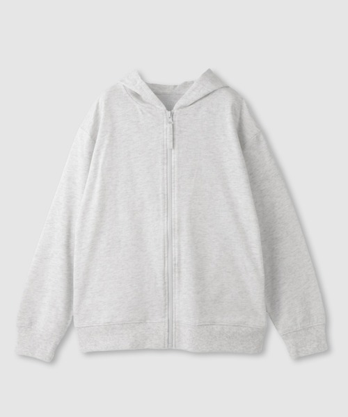 NAVY（ネイビー）の「NAVY　ミニ裏毛ZIPパーカー（パーカー・キッズ・ブラック/杢グレー/オートミール・120cm/130cm/140cm/150cm/160cm）」の3枚目の写真
