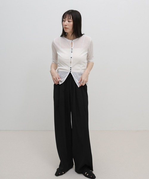 select MOCA(セレクトモカ)の「ツータックイージーパンツ(その他パンツ・レディース・ベージュ/ブラック/アイボリー・FREE)」の6枚目の写真