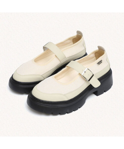 MAC MOC(マックモック)の「グリッドメッシュメリージェンスニーカー5cm(バレエシューズ・レディース・アイボリー/シルバー/ブラック・22.5cm/23cm/23.5cm/24cm/24.5cm/25cm)」の2枚目の写真