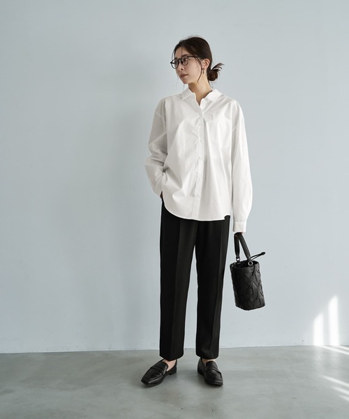 STYLE DELI(スタイルデリ)の「ハリ感ゆったりBASICシャツ(シャツ/ブラウス・レディース・ホワイト/ライトブルー・FREE)」の15枚目の写真