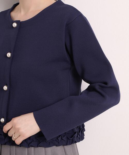 ITS'DEMO（イッツデモ）の「裾フリルニットカーディガン（カーディガン/ボレロ・レディース・ネイビー/アイボリー/ブラック・00）」の10枚目の写真