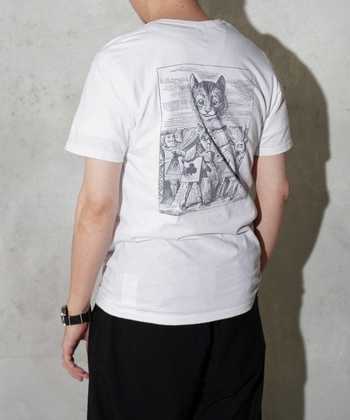 JERZEES(ジャージーズ)の「JERZEES / ジャージーズ "CHESHIRE CAT" SS TEE チェシャ猫 バックプリント ショートスリーブTシャツ(Tシャツ/カットソー・メンズ・ホワイト/ブラック・MEDIUM/LARGE/X-LARGE)」の5枚目の写真