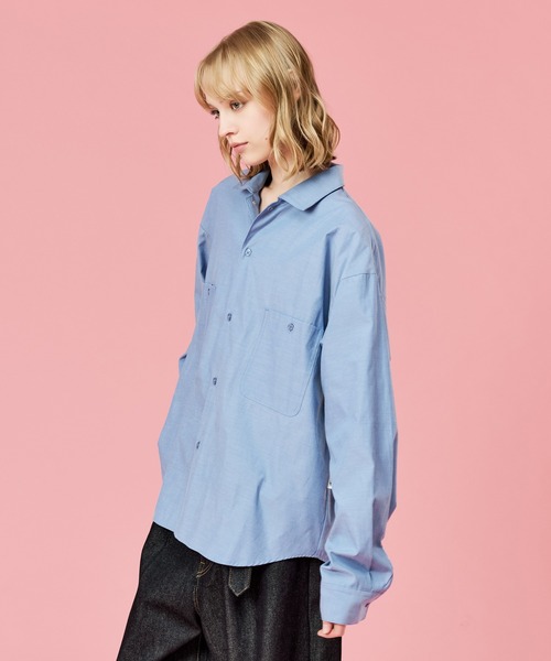 WETTEMPT(ウィテンプト)の「OPEN COLLAR CHAMBRAY SHIRT / オープンカラーシャンブレーシャツ(シャツ/ブラウス・メンズ・グレー/ブルー・SMALL/MEDIUM/LARGE)」の19枚目の写真