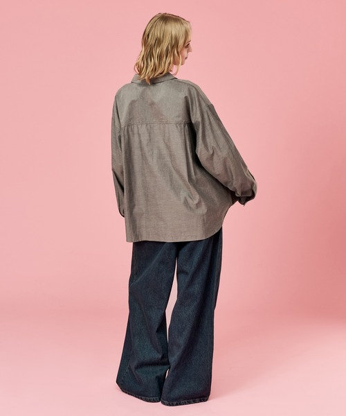 WETTEMPT(ウィテンプト)の「OPEN COLLAR CHAMBRAY SHIRT / オープンカラーシャンブレーシャツ(シャツ/ブラウス・メンズ・グレー/ブルー・SMALL/MEDIUM/LARGE)」の6枚目の写真