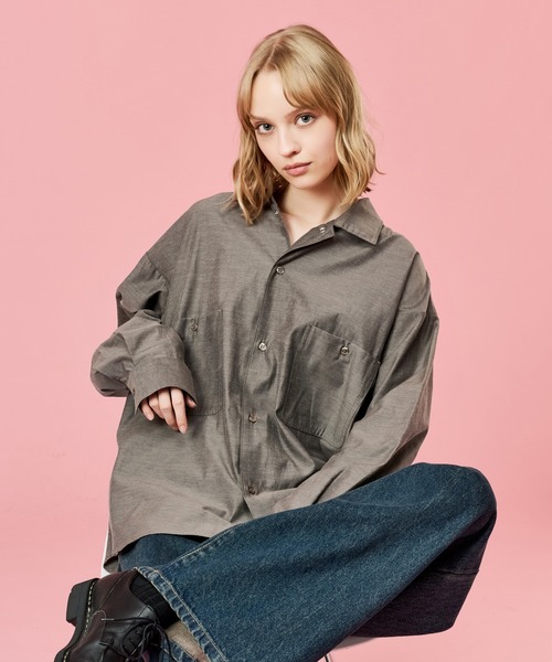 WETTEMPT(ウィテンプト)の「OPEN COLLAR CHAMBRAY SHIRT / オープンカラーシャンブレーシャツ(シャツ/ブラウス・メンズ・グレー/ブルー・SMALL/MEDIUM/LARGE)」の9枚目の写真
