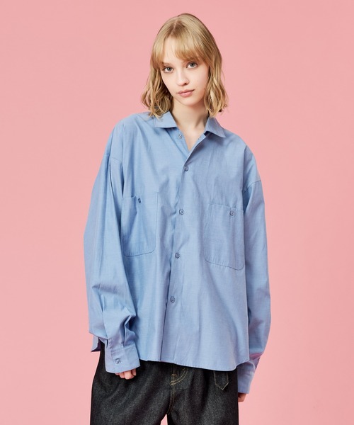 WETTEMPT(ウィテンプト)の「OPEN COLLAR CHAMBRAY SHIRT / オープンカラーシャンブレーシャツ(シャツ/ブラウス・メンズ・グレー/ブルー・SMALL/MEDIUM/LARGE)」の18枚目の写真