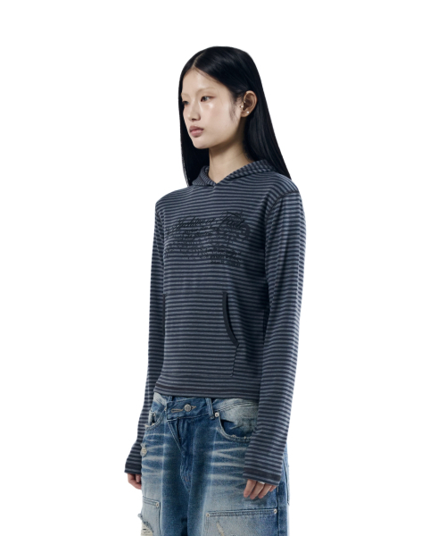 AAKAM（アーカム）の「Linear Pattern Hooded Long Sleeve (Gray)（パーカー・レディース・その他・1/2）」の4枚目の写真