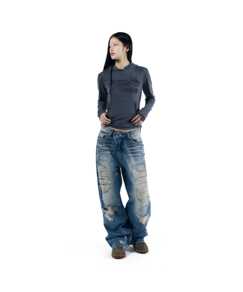AAKAM（アーカム）の「Linear Pattern Hooded Long Sleeve (Gray)（パーカー・レディース・その他・1/2）」の7枚目の写真