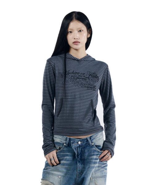 AAKAM（アーカム）の「Linear Pattern Hooded Long Sleeve (Gray)（パーカー・レディース・その他・1/2）」の9枚目の写真