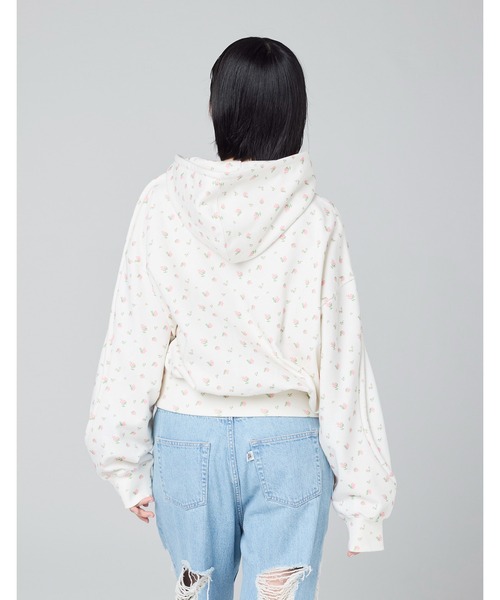 Little sunny bite(リトルサニーバイト)の「【8】【it】【Little Sunny Bite】floral hoodie(パーカー・レディース・ホワイト/ピンク/ブラック・MEDIUM/SMALL)」の5枚目の写真