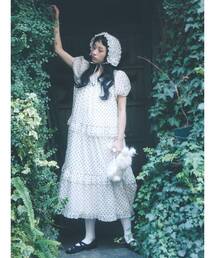 merry jenny（メリージェニー）の「petit flowerフロッキーパフワンピース（ワンピース）」