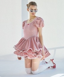 lilLilly | デニムフリルワンピース(ワンピース)