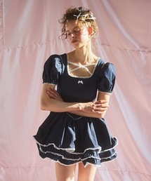 lilLilly（リルリリー）の「デニムフリルワンピース（ワンピース）」