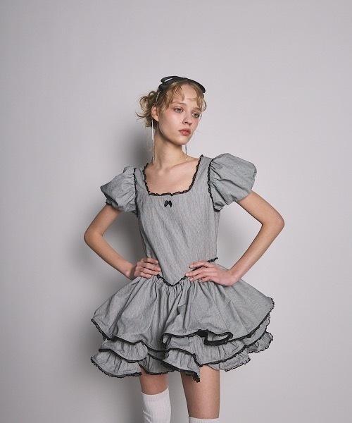 lilLilly（リルリリー）の「デニムフリルワンピース（ワンピース・レディース・ブラック/レッド/インディゴブルー・FREE）」の10枚目の写真