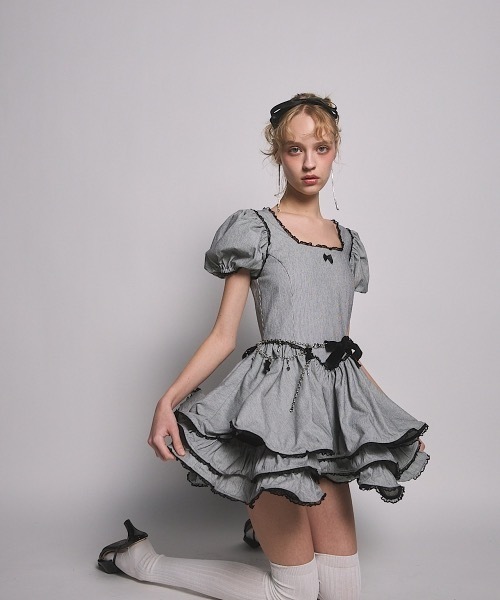 lilLilly（リルリリー）の「デニムフリルワンピース（ワンピース・レディース・ブラック/レッド/インディゴブルー・FREE）」の12枚目の写真