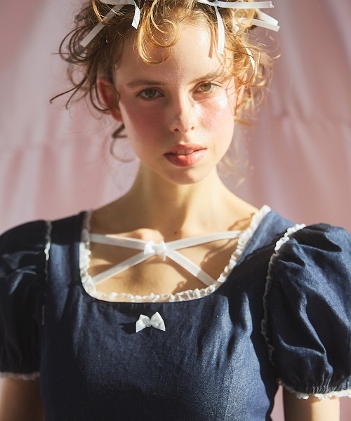 lilLilly（リルリリー）の「デニムフリルワンピース（ワンピース・レディース・ブラック/レッド/インディゴブルー・FREE）」の15枚目の写真