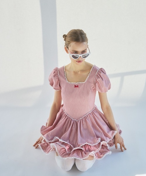 lilLilly（リルリリー）の「デニムフリルワンピース（ワンピース・レディース・ブラック/レッド/インディゴブルー・FREE）」の17枚目の写真