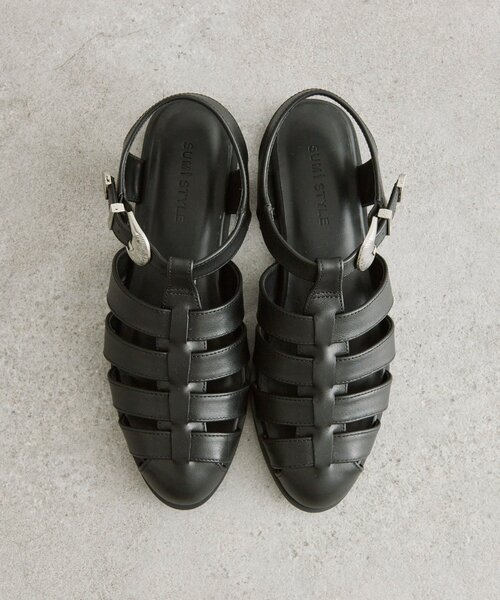 ear PAPILLONNER（イアパピヨネ）の「バックル付きグルカサンダル【SUM1 STYLE(スミスタイル)】（サンダル・レディース・ブラック/ブラウン・SMALL/MEDIUM/LARGE）」の8枚目の写真