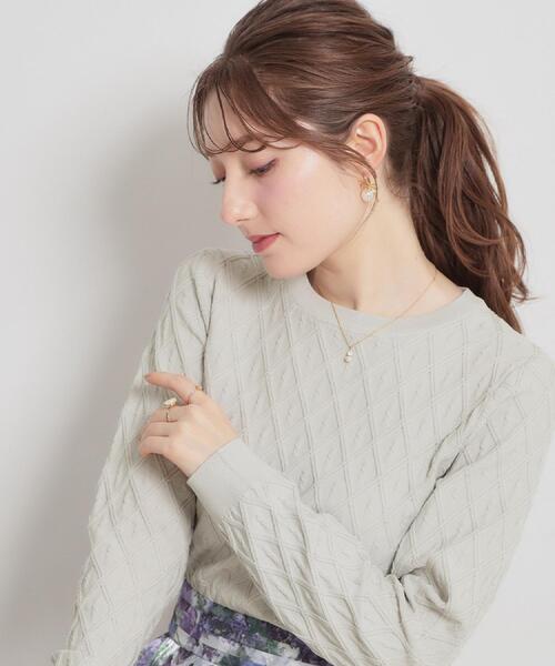 couture brooch（クチュールブローチ）の「【アンサンブル可】ダイヤ柄ニット（ニット/セーター・レディース・ブラック/ライトグレー/イエロー系その他・42/38/36）」の7枚目の写真