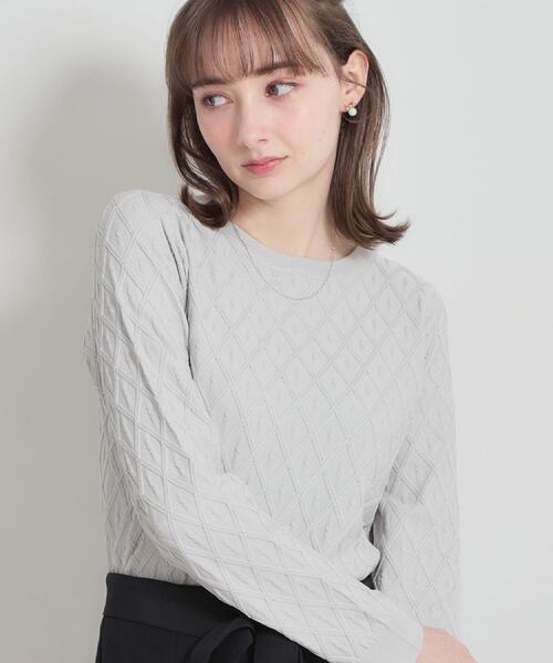 couture brooch（クチュールブローチ）の「【アンサンブル可】ダイヤ柄ニット（ニット/セーター・レディース・ブラック/ライトグレー/イエロー系その他・42/38/36）」の12枚目の写真