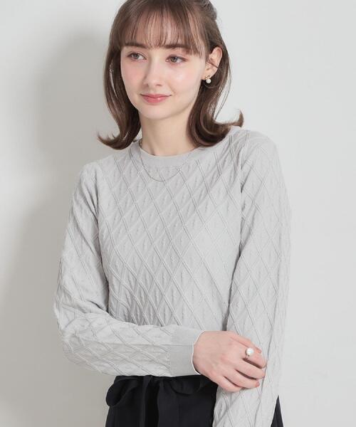 couture brooch（クチュールブローチ）の「【アンサンブル可】ダイヤ柄ニット（ニット/セーター・レディース・ブラック/ライトグレー/イエロー系その他・42/38/36）」の13枚目の写真