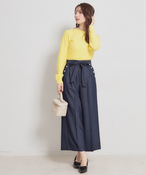 couture brooch（クチュールブローチ）の「【アンサンブル可】ダイヤ柄ニット（ニット/セーター・レディース・ブラック/ライトグレー/イエロー系その他・42/38/36）」の14枚目の写真