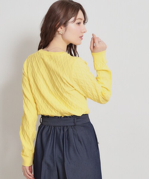 couture brooch（クチュールブローチ）の「【アンサンブル可】ダイヤ柄ニット（ニット/セーター・レディース・ブラック/ライトグレー/イエロー系その他・42/38/36）」の19枚目の写真