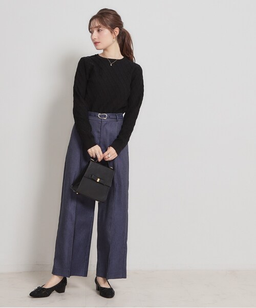 couture brooch（クチュールブローチ）の「【アンサンブル可】ダイヤ柄ニット（ニット/セーター・レディース・ブラック/ライトグレー/イエロー系その他・42/38/36）」の20枚目の写真