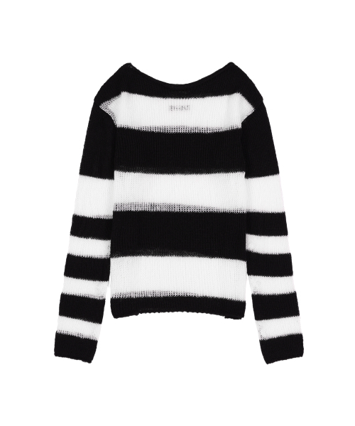 FANCY CLUB（ファンシークラブ）の「ヘイリーストライプニット (ブラック) F25ZB020（ニット/セーター・レディース・その他・ONE）」の4枚目の写真