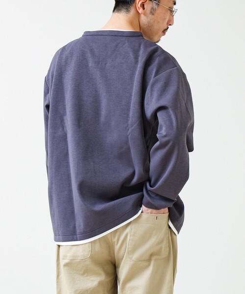 GLOSTER(グロスター)の「【1枚で完成する】杢ダンボール ヘンリーネックフェイクレイヤー ロンT(Tシャツ/カットソー・メンズ・チャコールグレー/パープル/ライトグレー・M/L/S)」の19枚目の写真
