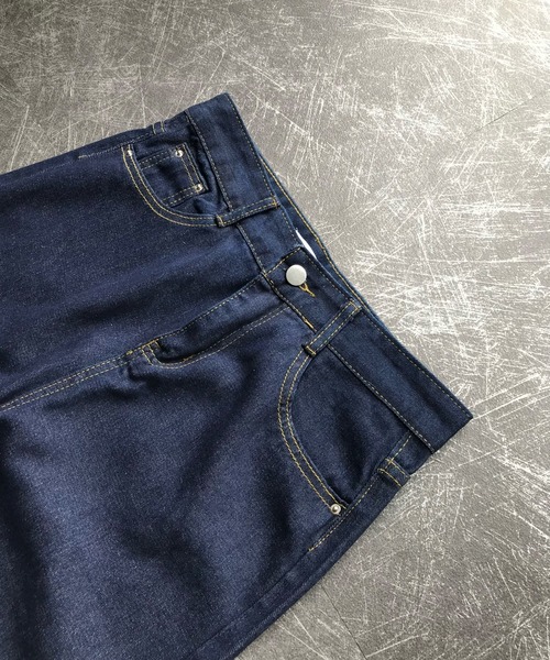 Teem Store(チームストア)の「シンプルワイドデニムパンツ 美脚効果(デニムパンツ・レディース・ブルー・M/L)」の3枚目の写真