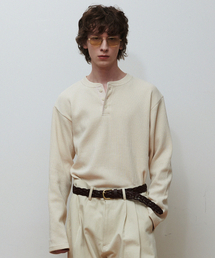 Beyond Closet（-）の「[COLLECTION LINE] ヘビーウェイトワッフルヘンリーネックTシャツクリーム（Tシャツ/カットソー）」