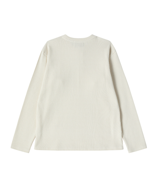 Beyond Closet（-）の「[COLLECTION LINE] ヘビーウェイトワッフルヘンリーネックTシャツクリーム（Tシャツ/カットソー・メンズ・その他・LARGE/MEDIUM）」の3枚目の写真