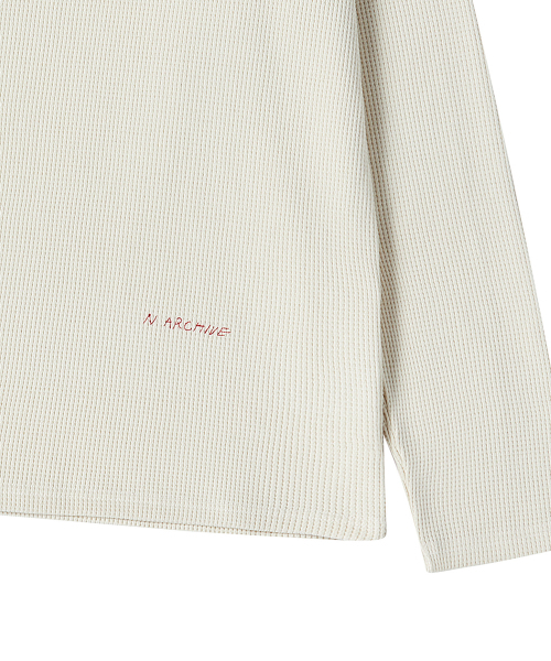 Beyond Closet（-）の「[COLLECTION LINE] ヘビーウェイトワッフルヘンリーネックTシャツクリーム（Tシャツ/カットソー・メンズ・その他・LARGE/MEDIUM）」の6枚目の写真