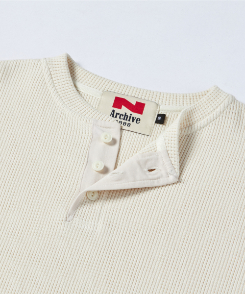 Beyond Closet（-）の「[COLLECTION LINE] ヘビーウェイトワッフルヘンリーネックTシャツクリーム（Tシャツ/カットソー・メンズ・その他・LARGE/MEDIUM）」の7枚目の写真