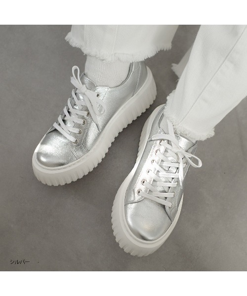 Pointer(shoes)(ポインター)の「【日本製・本革】レースアップ厚底ソールスニーカー(スニーカー・レディース・グレー系その他/ホワイト/ブラック/シルバー・22.5cm/24.5cm/24cm/23.5cm/23cm)」の17枚目の写真