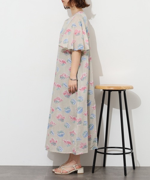 KILKI（キルキー）の「kilki　ヤドカリプリントワンピース（ワンピース・レディース・グレイッシュベージュ/ネイビー系・ONESIZE）」の18枚目の写真