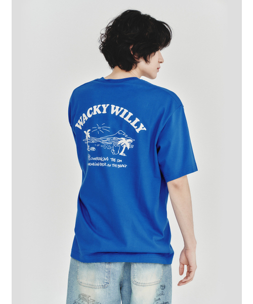 Wacky WiLLy(ワッキーウィリー)の「ビーチグラフィックバカンス半袖Tシャツブルー(Tシャツ/カットソー・レディース・その他・SMALL/MEDIUM/LARGE/X-LARGE)」の1枚目の写真