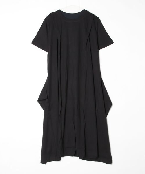 FUNALIVE（ファンアライブ）の「ショルダータックフレアワンピース半袖（ワンピース・レディース・グレイッシュベージュ/モカ/ブラック・M～Ｌ）」の2枚目の写真