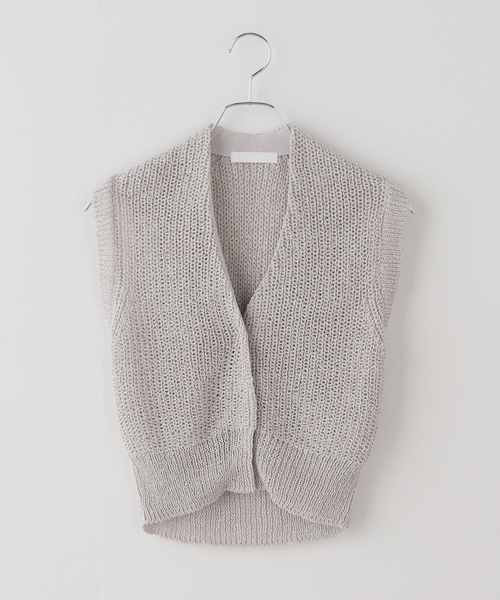 FRAMeWORK（フレームワーク）の「KAYLE/ケイル　WASHI SLEEVELESS ジレ（ベスト・レディース・ライトグレー/ブラック・FREE）」の2枚目の写真