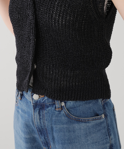 FRAMeWORK（フレームワーク）の「KAYLE/ケイル　WASHI SLEEVELESS ジレ（ベスト・レディース・ライトグレー/ブラック・FREE）」の7枚目の写真