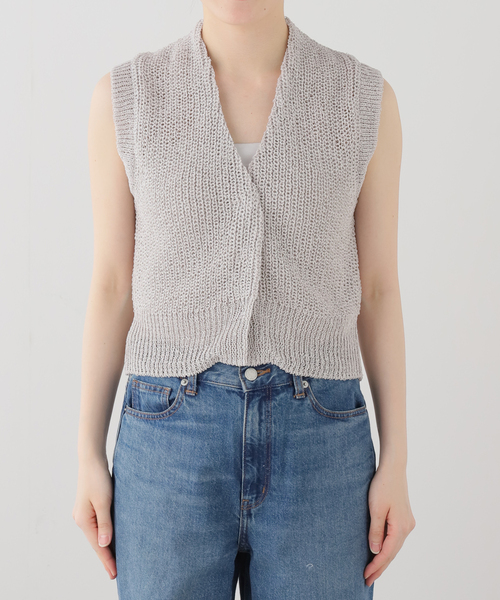 FRAMeWORK（フレームワーク）の「KAYLE/ケイル　WASHI SLEEVELESS ジレ（ベスト・レディース・ライトグレー/ブラック・FREE）」の12枚目の写真