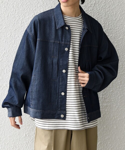 SHIPS any（シップス エニィ）の「SHIPS any: ライト メッシュ デニム リラックス ジャケット(セットアップ対応)◇（デニムジャケット・メンズ・ブルー/チャコールグレー/ネイビー・LARGE/MEDIUM）」の16枚目の写真