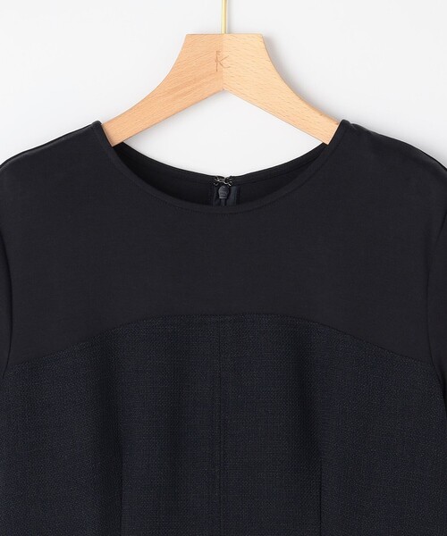組曲 L（クミキョク オオキイサイズ）の「メランジレノクロス ドッキングワンピース（ワンピース・レディース・ブラック系7/ネイビー系・5/6/7）」の21枚目の写真
