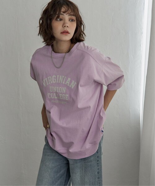 DISCUS ATHLETIC(ディスカス アスレチック)の「DISCUS ATHLETIC ディスカスアスレチック ロゴルーズT(Tシャツ/カットソー・レディース・オフホワイト/ブラック/ラベンダー/ブラウン・M)」の4枚目の写真